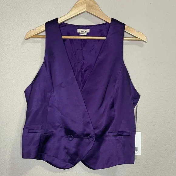 Jason Wu Satin Vest Royal Purple Size 10 NWT - Picture 2 of 8